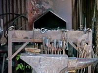 blacksmith forge and tools