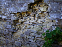 broken vintage stone wall