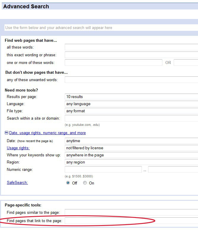 image showing what sites link to a particular genealogy record